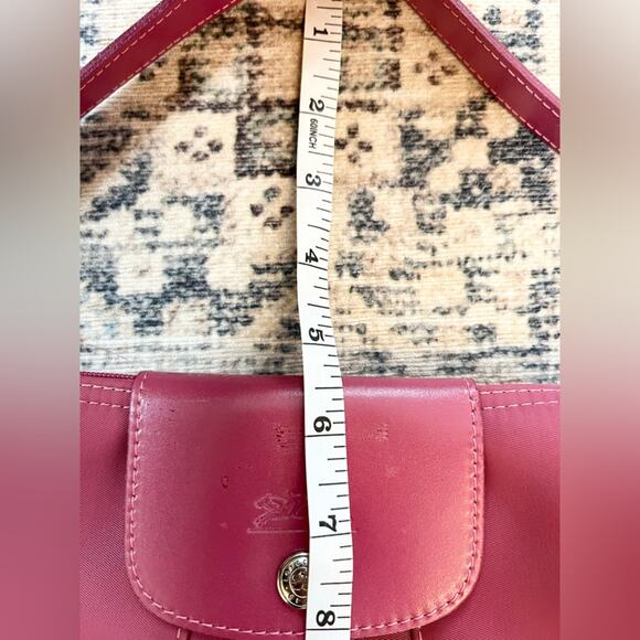 Longchamp padded pochette bag raspberry pink leather nylon shoulder y2k spring - Picture 12 of 12